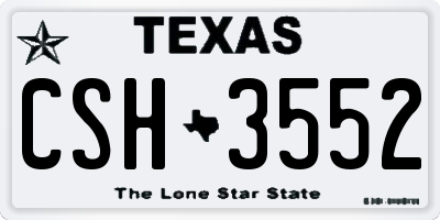 TX license plate CSH3552