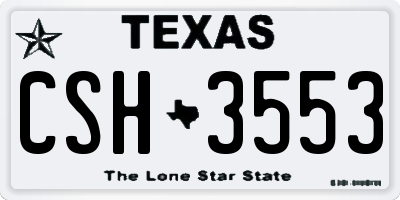 TX license plate CSH3553