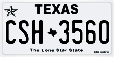 TX license plate CSH3560