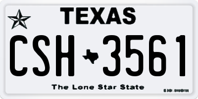 TX license plate CSH3561