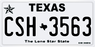 TX license plate CSH3563
