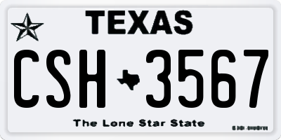 TX license plate CSH3567
