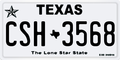 TX license plate CSH3568