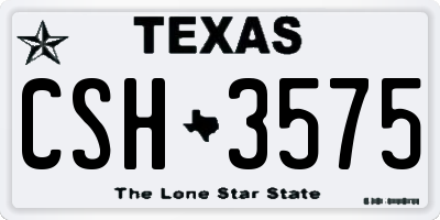 TX license plate CSH3575