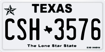 TX license plate CSH3576