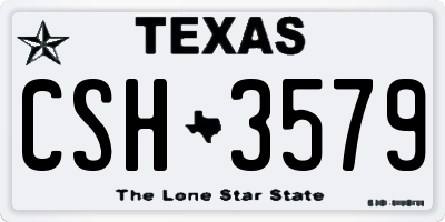 TX license plate CSH3579