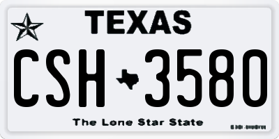 TX license plate CSH3580