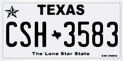 TX license plate CSH3583