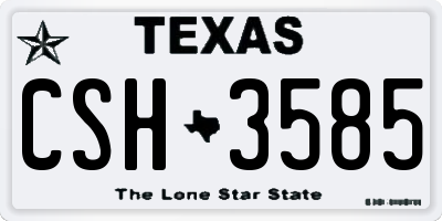 TX license plate CSH3585