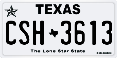 TX license plate CSH3613