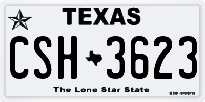 TX license plate CSH3623