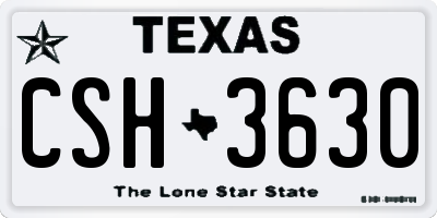 TX license plate CSH3630