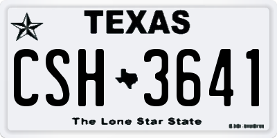 TX license plate CSH3641