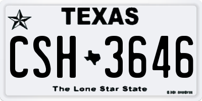 TX license plate CSH3646