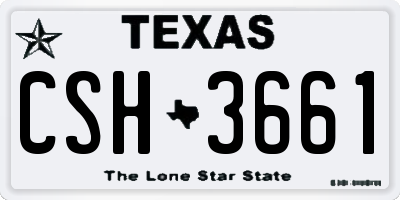 TX license plate CSH3661