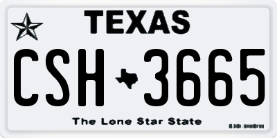 TX license plate CSH3665