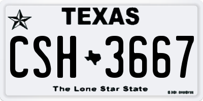 TX license plate CSH3667