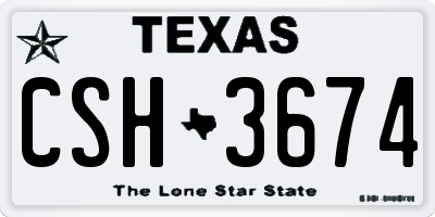 TX license plate CSH3674