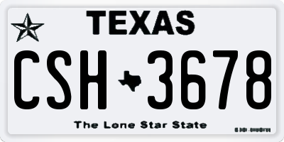 TX license plate CSH3678