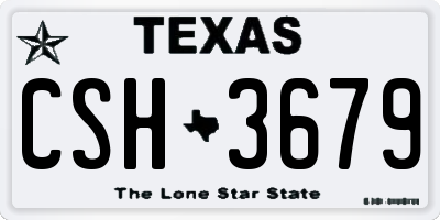 TX license plate CSH3679