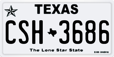 TX license plate CSH3686
