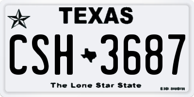 TX license plate CSH3687