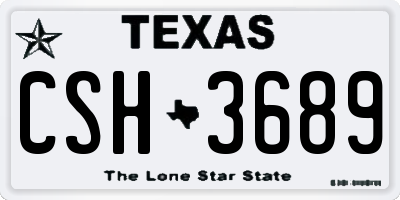 TX license plate CSH3689
