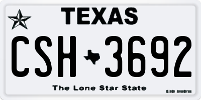 TX license plate CSH3692