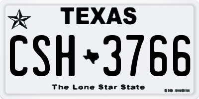 TX license plate CSH3766