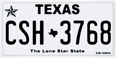 TX license plate CSH3768