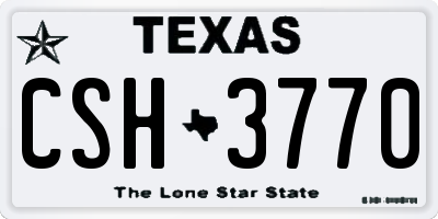 TX license plate CSH3770