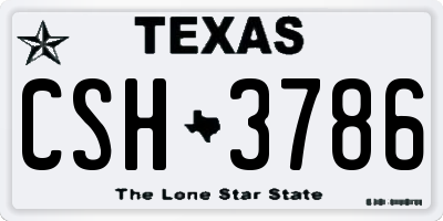 TX license plate CSH3786
