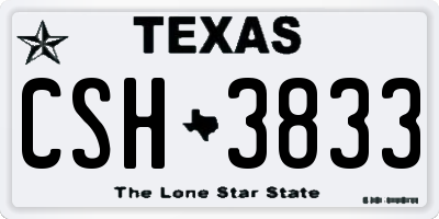 TX license plate CSH3833