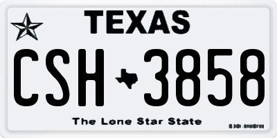 TX license plate CSH3858