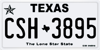TX license plate CSH3895