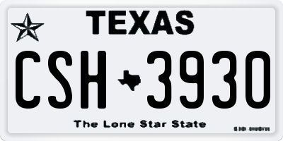TX license plate CSH3930