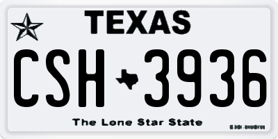 TX license plate CSH3936