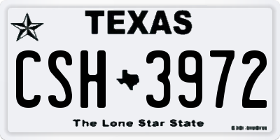TX license plate CSH3972