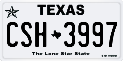 TX license plate CSH3997