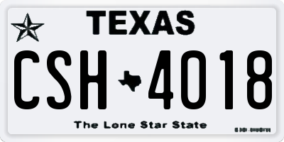 TX license plate CSH4018