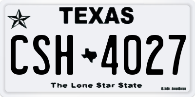 TX license plate CSH4027