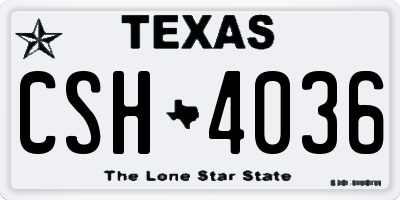 TX license plate CSH4036