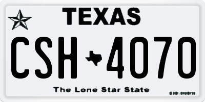 TX license plate CSH4070