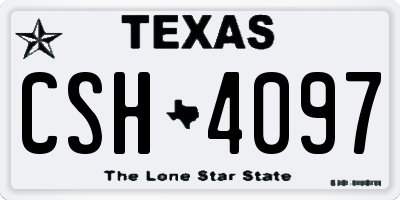 TX license plate CSH4097