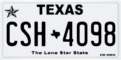 TX license plate CSH4098