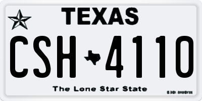 TX license plate CSH4110