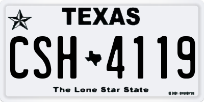 TX license plate CSH4119