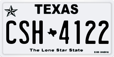 TX license plate CSH4122