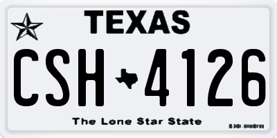 TX license plate CSH4126