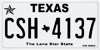 TX license plate CSH4137